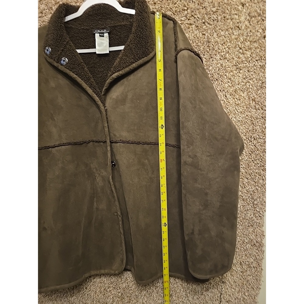 Coffe Faux suede Reversible Riding jacket -XLarge - Picture 6 of 8